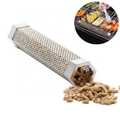 12" wood pellet smoking BBQ hexagon stainless steel smoker tube