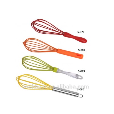 Kitchen gadgets non-stick silicone manual egg whisk for baking