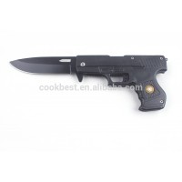 Cookbest outdoor pocket knife stainless steel hunting knife folding knife in gun shape CB-BS031