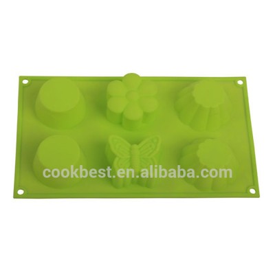 6 Pieces Flower Silicone Cake Baking Mold Kitchen DIY Cake Pan Muffin Cups