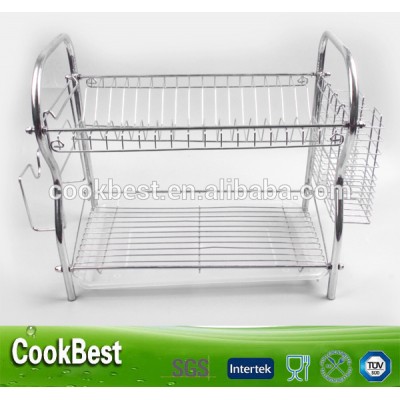 2 Tier Stainless Steel Dish Rack kitchen dish rack Folding Dish Rack